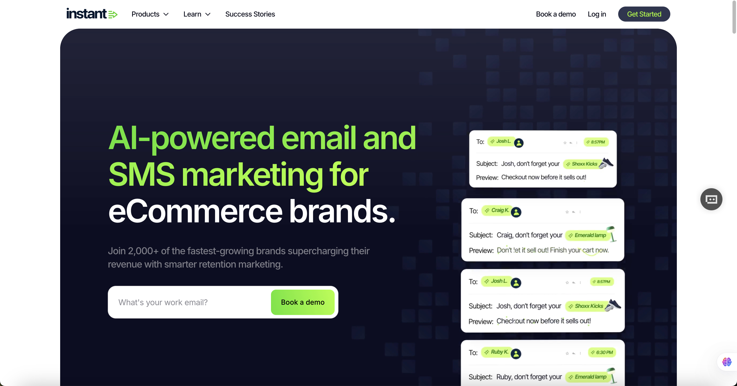 Instant.one website screenshot